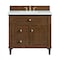 James Martin Vanities 36'' Single Vanity, Mid-Century Walnut w/ 3 CM Ethereal Noctis Quartz Top 424-V36-WLT-3ENC - alternate 1